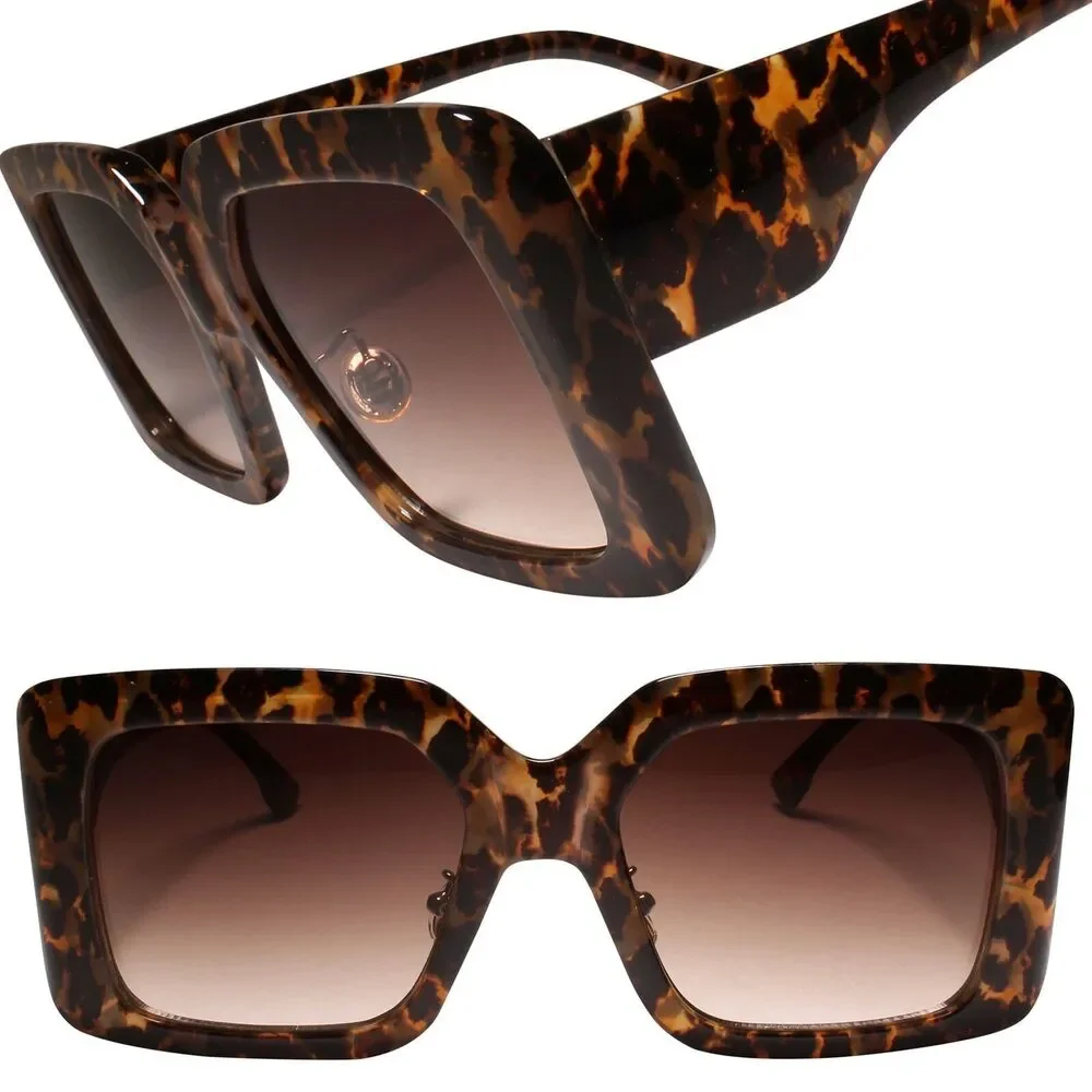 Oversized XXL Designer Hip Hop Swag Tortoise Square Sunglasses
